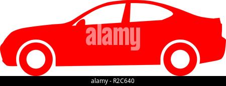 Car symbol icon - red, 2d, isolated - vector illustration Stock Vector