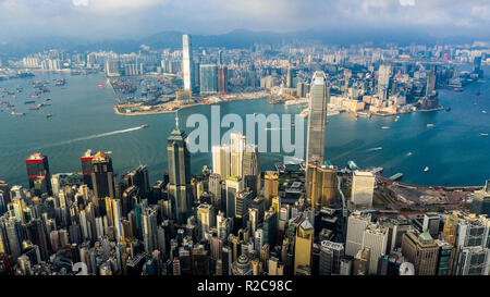 Aerial view of Hong Kong Stock Photo