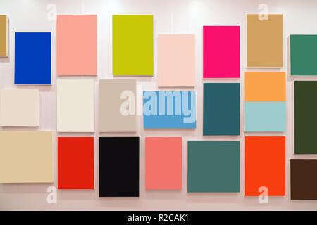 Multicolor Photo frames over the wall background, Interior gallery Stock Photo