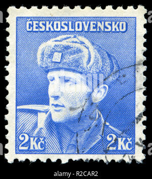 Postage stamp from Czechoslovakia in the London issue, 1945 Stock Photo