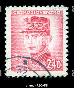Postage stamp from Czechoslovakia in the Portraits series issued in 1945 Stock Photo