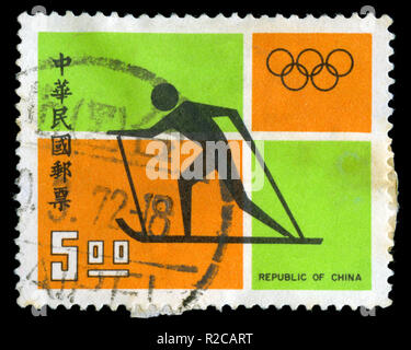 Postmarked stamp from Taiwan in the Sports Postage Stamps (Issue of 1972) Stock Photo