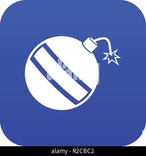 Bomb icon digital blue Stock Vector