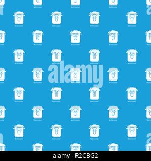 Multi cooker pattern vector seamless blue Stock Vector