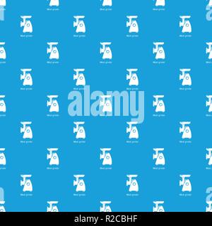 Meat grinder pattern vector seamless blue Stock Vector