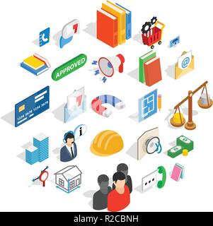 Brigade icons set, isometric style Stock Vector