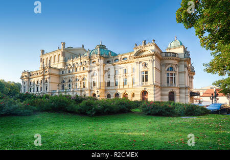 Juliusz Slowacki Theatre in Krakow, Poland. Summer view. Stock Photo