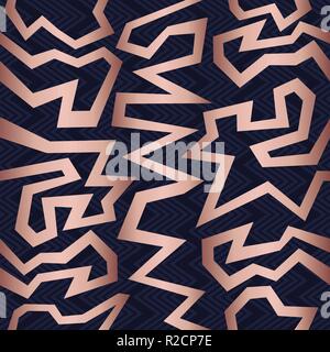 Copper retro vintage 80s doodle style seamless pattern illustration background. Ideal for greeting card design, print or web. Stock Vector