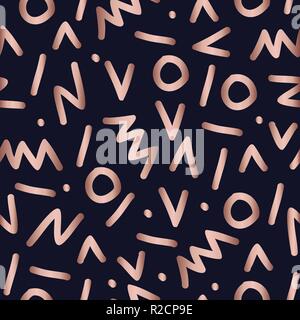 Copper retro vintage 80s doodle style seamless pattern illustration background. Ideal for greeting card design, print or web. Stock Vector