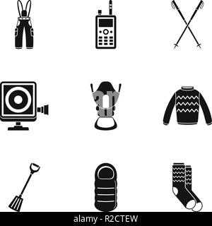 Hike tool icons set. Simple set of 9 hike tool vector icons for web isolated on white background Stock Vector