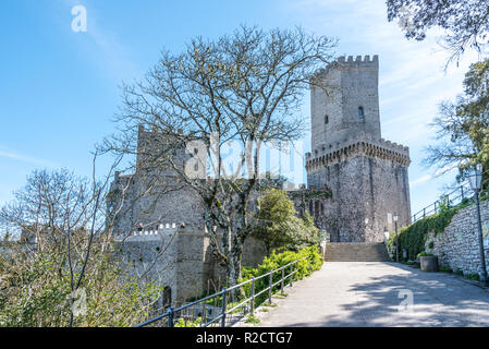 Castello di Venere in Erice in Western Sicily, Italy Stock Photo