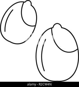 Peanuts icon. Outline illustration of peanuts vector icon for web design isolated on white background Stock Vector