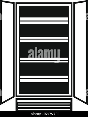 Open glass fridge icon. Simple illustration of open glass fridge vector icon for web design isolated on white background Stock Vector