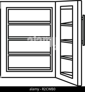 Glass door fridge icon. Outline illustration of glass door fridge vector icon for web design isolated on white background Stock Vector