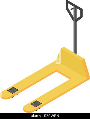 Warehouse forklift icon. Isometric of warehouse forklift vector icon for web design isolated on white background Stock Vector