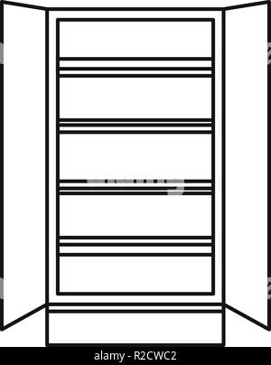 Open glass fridge icon. Outline illustration of open glass fridge vector icon for web design isolated on white background Stock Vector