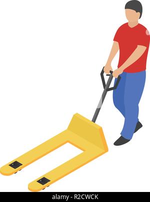 Pushcart icon. Isometric of pushcart vector icon for web design isolated on white background Stock Vector