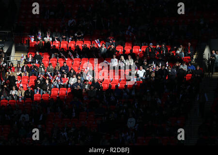 London, UK. 18th Nov, 2018. England fans. UEFA Nations league A, group 4 match, England v Croatia at Wembley Stadium in London on Sunday 18th November 2018. Please note images are for Editorial Use Only. pic by Andrew Orchard/Alamy Live news Stock Photo