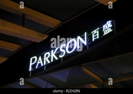 November 14, 2018 - Kuala Lumpur, Kuala Lumpur, Malaysia - Parkson commercial sign seen on a shopping building in Kuala Lumpur..Kuala Lumpur or commonly known as KL is the national capital for Malaysia and is the fastest growing metropolitan regions in South-East Asia. The urban city is also well known to the world for tourism and shopping. (Credit Image: © Faris Hadziq/SOPA Images via ZUMA Wire) Stock Photo