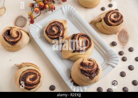cinnamon and chocolate rolls Stock Photo