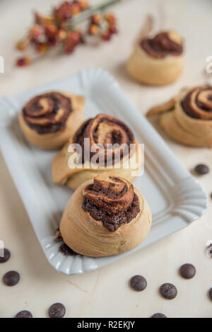 cinnamon and chocolate rolls Stock Photo