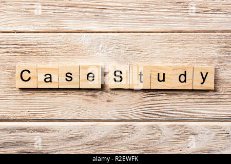 case study word written on wood block. case study text on table, concept. Stock Photo
