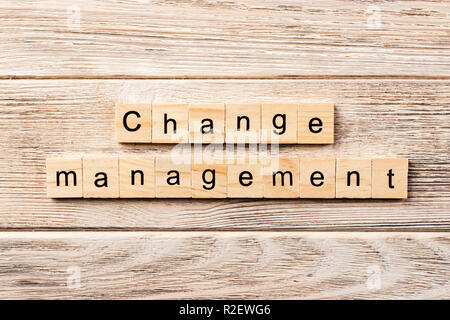 change management word written on wood block. change management text on table, concept. Stock Photo