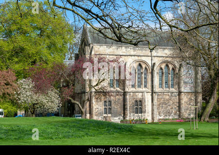 York, England - April 2018: Building of the Old Palace at Deans Park in the city of York, England, UK, also known as the York Minster Library Stock Photo
