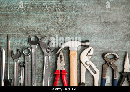 Set of tools. Hand tools for craftsmen. Stock Photo