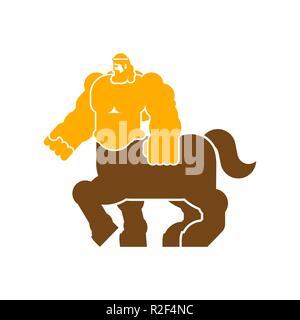 Centaur Heraldic animal. half-man half horse Fantastic Beast. Monster for coat of arms. Heraldry design element. Stock Vector