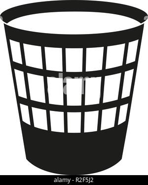 Black and white trash can silhouette Stock Vector