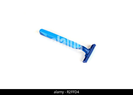 New disposable razor blade, on white background, isolated. Stock Photo