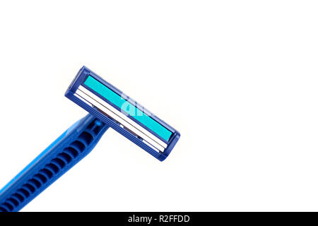 New disposable razor blade, on white background, isolated. Stock Photo