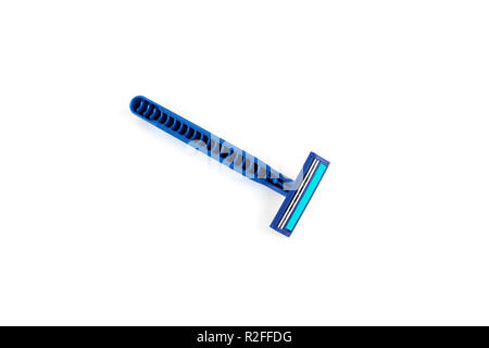 New disposable razor blade, on white background, isolated. Stock Photo