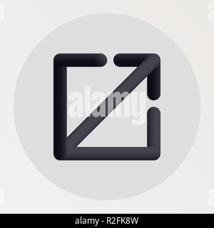 Exit blended bold black line icon. Vector illustration of exit arrow shape fluid pictogram in a circle over white background for your design Stock Vector