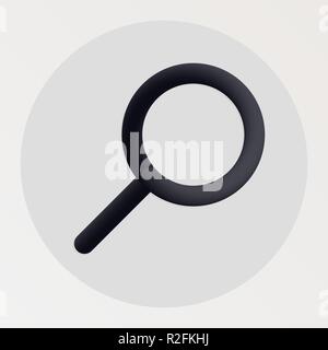 Search blended bold black line icon. Vector illustration of magnifying glass shape fluid pictogram in a circle over white background for your design Stock Vector