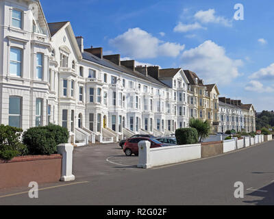 An impressive seafront terrace on the Esplanade in Exmouth, Devon, England, UK Stock Photo