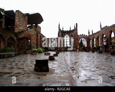 Ruins of Coventry Cathedral, Coventry, West Midlands, England, UK, destroyed in World War 2 Stock Photo