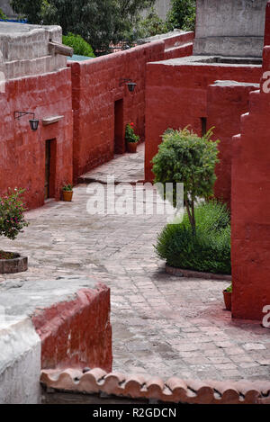 Arequipa, Peru - October 7, 2018: Interior courtyards of the Monastery of Santa Catalina de Siena, a UNESCO world heritage site Stock Photo