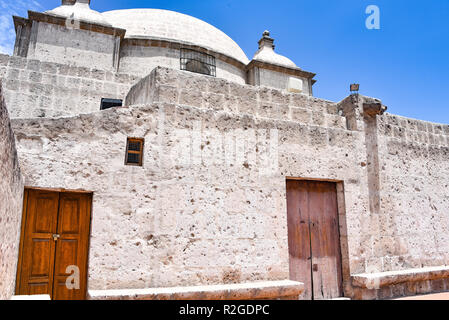 Arequipa, Peru - October 7, 2018: Bell tower within the Santa Catalina Monastery Stock Photo