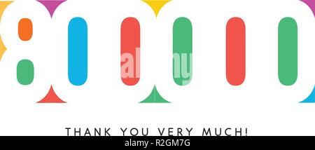 Eight hundred thousand subscribers baner. Colorful logo for anniversary day. Stock Vector
