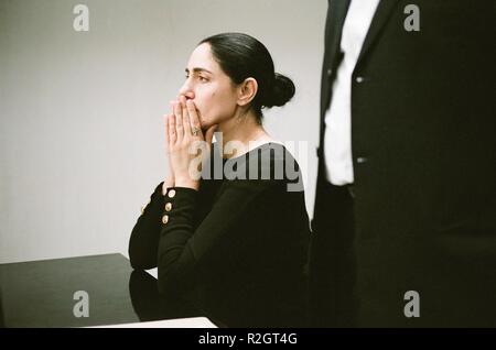Gett: The Trial of Viviane Amsalem Year : 2014 Israel / Germany / France Director : Shlomi Elkabetz, Ronit Elkabetz Ronit Elkabetz Stock Photo