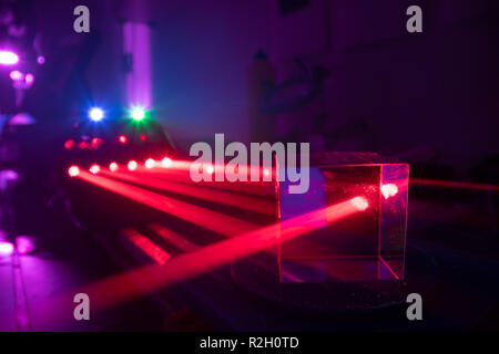 beam, research, experiment, science, laser, physics, lab, laboratory, light, university, optics, optical, energy, test, equipment, study, scientific,  Stock Photo