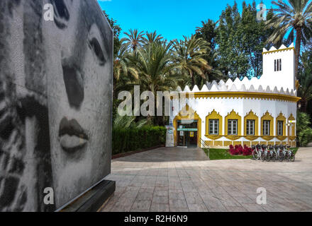 Lady of Elche Dama of Elche Spain, mosaic picture in front of the Tourist information office centre in City palm grove Stock Photo