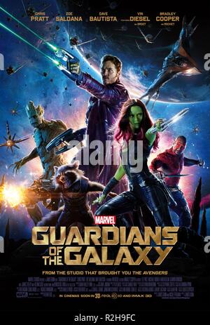 Guardians Of The Galaxy Year : 2014 USA / UK Director : James Gunn Zoe Saldana, Chris Pratt Movie poster (USA) Stock Photo