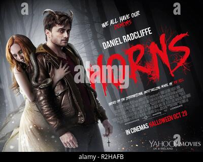 Horns Year : 2013 USA   Director : Alexandre Aja Daniel Radcliffe, Juno Temple Movie poster (UK) Stock Photo