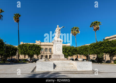 Reggio Calabria, Italy - October 30, 2017: Monument to Italy in Piazza Italia in Reggio Calabria, Italy. Stock Photo