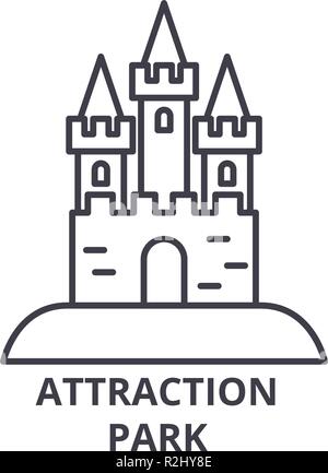 Attraction park line icon concept. Attraction park vector linear illustration, symbol, sign Stock Vector