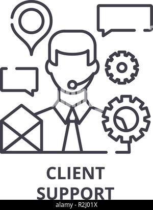 Client support line icon concept. Client support flat vector symbol ...