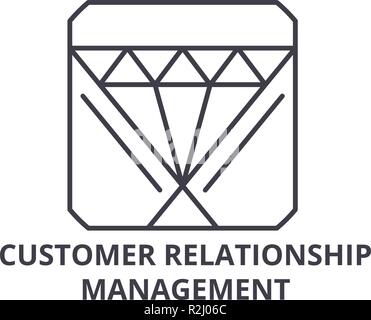 Customer relationship management line icon concept. Customer relationship management vector linear illustration, symbol, sign Stock Vector